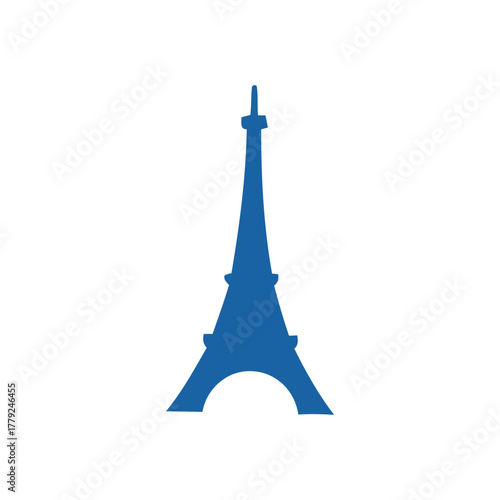 Eiffel tower stands tall against a white backdrop, symbolizing paris and french culture with its iconic architecture and historical significance.