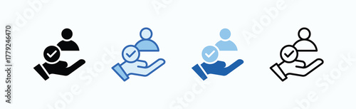 Support Icon Sheet Multiple Style Collection Isolated Vector