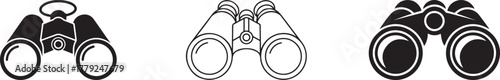 binoculars icon silhouette on white background