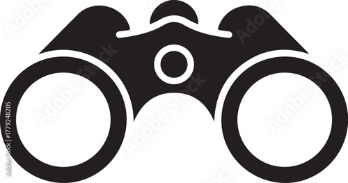 binoculars icon silhouette on white background