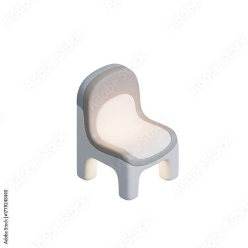 Minimalist Modern Chair Design A Clean and Contemporary Furniture Illustration in Isometric Perspective