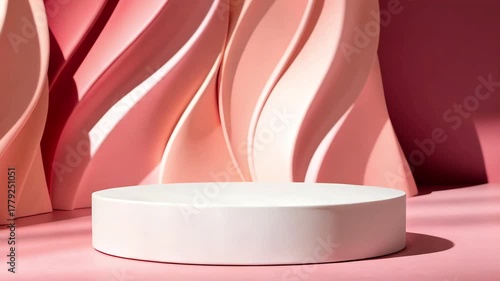Modern abstract background with a stylish cylinder podium, great for cosmetic display animations