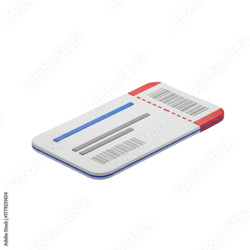 Isometric Illustration of a Plane Ticket Perfect for Travel, Booking, and Transportation Concepts