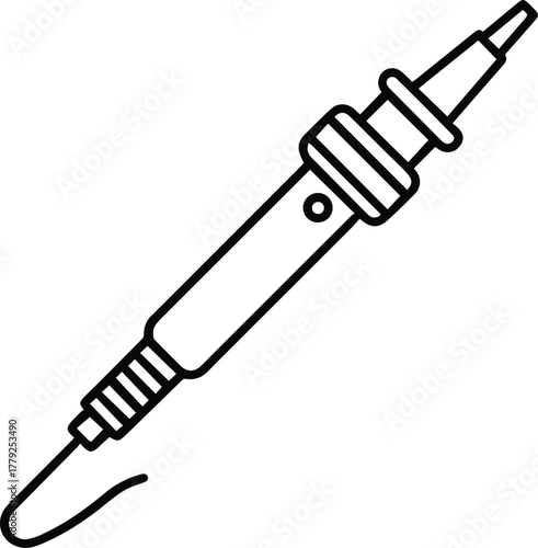 soldering iron outline vector for electronics and repair design