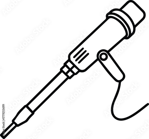 soldering iron outline vector for electronics and repair design
