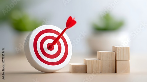 Symbolizing strategic planning and focused ambition this image captures the essence of reaching objectives through incremental growth and dedicated effort