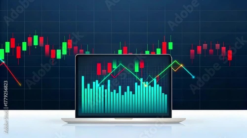 Abstract digital graph background showing dynamic stock market and trading visuals, perfect for professional financial video animation
