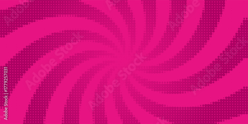 Pink comics background. Abstract lines backdrop. Bright sunrays. Design frames for title book. Texture explosive polka. Beams action. Pattern motion flash. Rectangle fast boom. Vector illustration