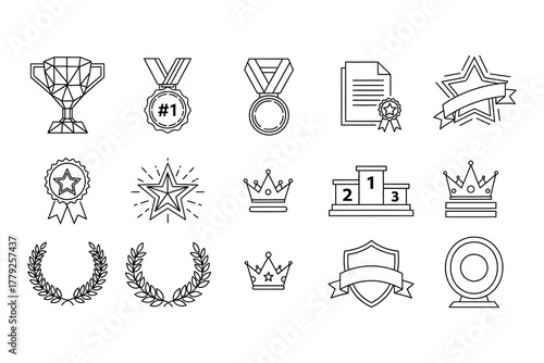 Award and trophy icons for recognition