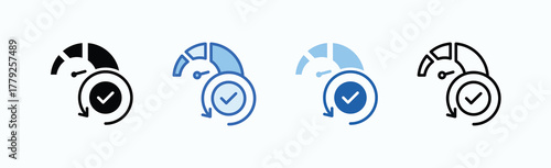 Performance Icon Sheet Multiple Style Collection Isolated Vector