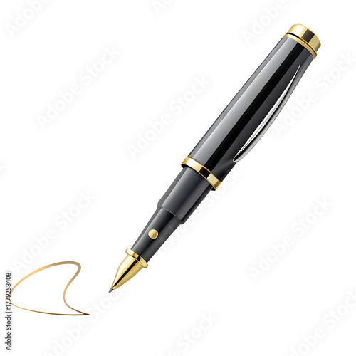 Signature Pen Isolated on Transparent Background
