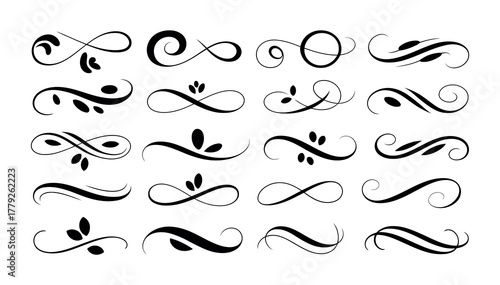 Elegant Swirl Vector Illustration – Intricate Decorative Ornament and Flourish Elements Collection