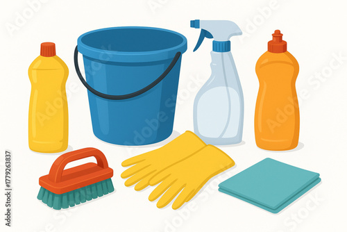 Cleaning Tools & Products Set – Home Cleaning Equipment Vector Collection