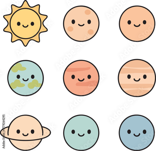 Solar System Flat Icon Pack 1