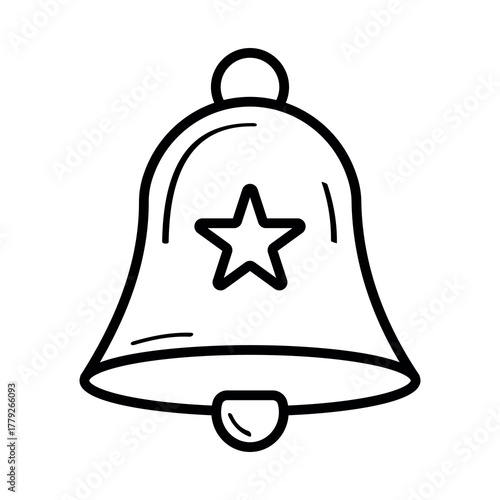 An illustration depicting a black icon of Santa Claus' attributes, his belongings, on a white background.