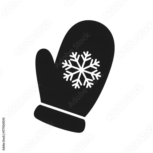 Cozy winter mitten with snowflake design for holiday projects