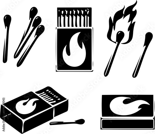 Match icons set vector 