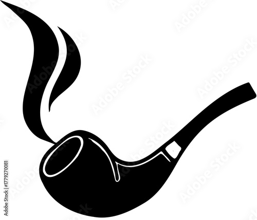 smoking pipe isolated on white background vector