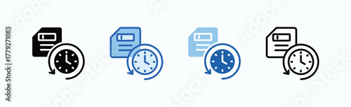 Time Savings Icon Sheet Multiple Style Collection Isolated Vector