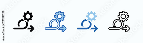 Agile Icon Sheet Multiple Style Collection Isolated Vector