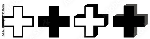 set vector medical cross icon. Medical health sign symbol design illustration