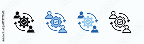 Lean Management Icon Sheet Multiple Style Collection Isolated Vector