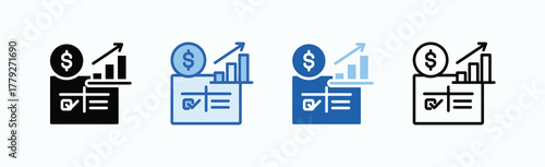 Scorecard Icon Sheet Multiple Style Collection Isolated Vector