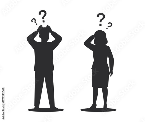 Silhouette of business team facing challenges vector illustration