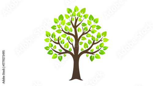 Nature's Embrace: a solitary tree blossoms with vibrant green foliage, symbolizing growth, life, and the enduring beauty of the natural world.