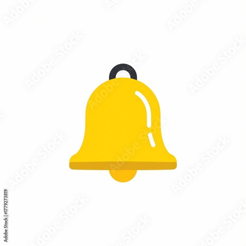 Yellow Bell Icon Simple Clear and Modern Notification Symbol.