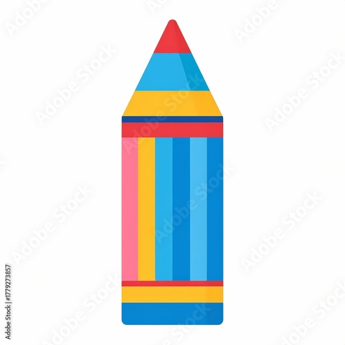 Colorful Striped Pencil Illustration for Creative Projects and Educational Resources.