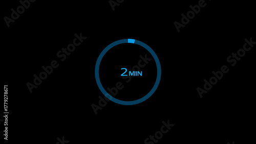 2 minutes timer clock icon concept illustration background 4k.