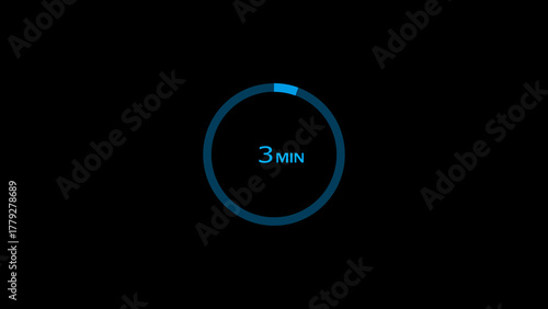 3 minutes timer clock icon concept illustration background 4k.