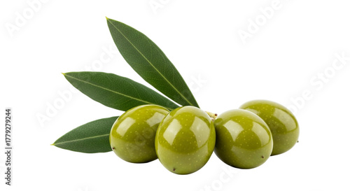 Wallpaper Mural A small bunch of fresh green olives with leaves isolated on transparent background is ready to be eaten Torontodigital.ca