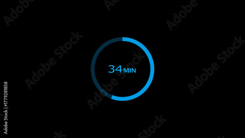 34 minutes timer clock icon concept illustration background 4k.