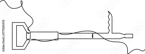 one line art Fire Hook San Francisco vector illustration. line art, one continuous line, simple, hand drawn and sketch style. for icons, symbols, signs or logos. PNG