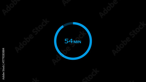54 minutes timer clock icon concept illustration background 4k.