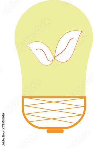 single line electric blub vector illustration