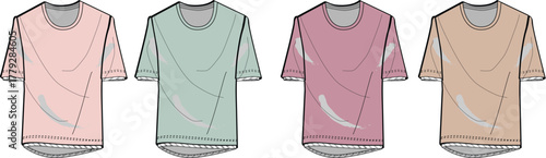 Stylish T-shirts A collection of fashionable apparel for various occasions in different colors