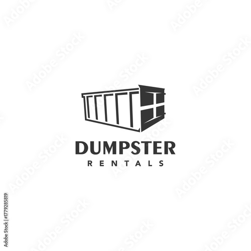 Dumpster logo vector template, logo icon for industrial dumpster.