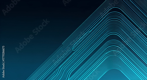 Teal Abstract Lines Forming a Geometric Wave Pattern