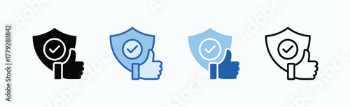 Reliability Icon Sheet Multiple Style Collection Isolated Vector