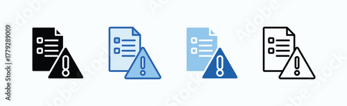 Incident Report Icon Sheet Multiple Style Collection Isolated Vector
