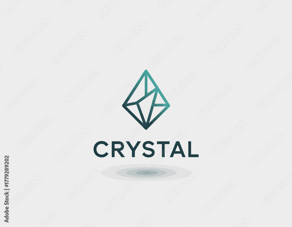 Naklejka premium This logo design features a stylish crystal shape that symbolizes clarity and innovation, perfect for businesses related to technology, luxury, or personal branding.