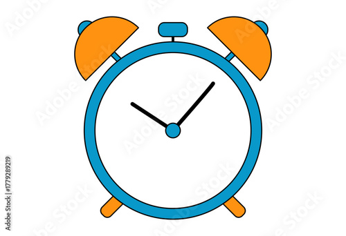 Ringing Alarm Clock Icon for Time Management and Morning Wake Up Concept
