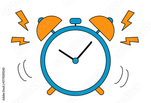 Ringing Alarm Clock Icon for Time Management and Morning Wake Up Concept