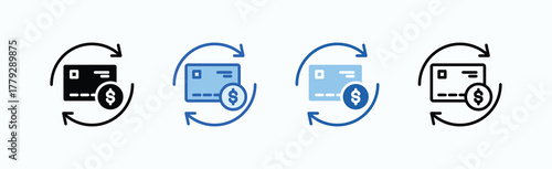 Payment Icon Sheet Multiple Style Collection Isolated Vector