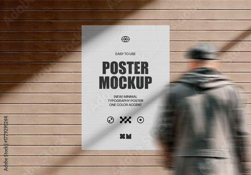 Wood Wall Poster Mockup