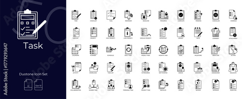 Task Duotone Editable Icons set