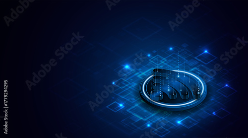 Abstract wifi symbol. Concept of communication technology, internet signal or wireless connection.	